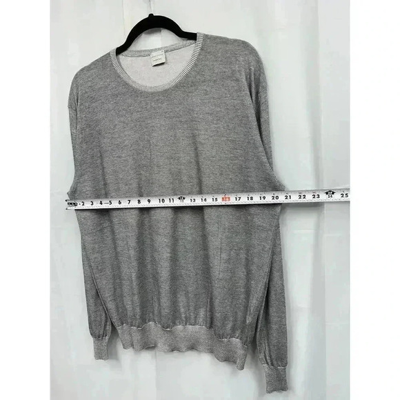 Samuelsohn Men's Small Lightweight Cotton Crew Neck Pullover Knit Sweater Grey - Picture 7 of 8